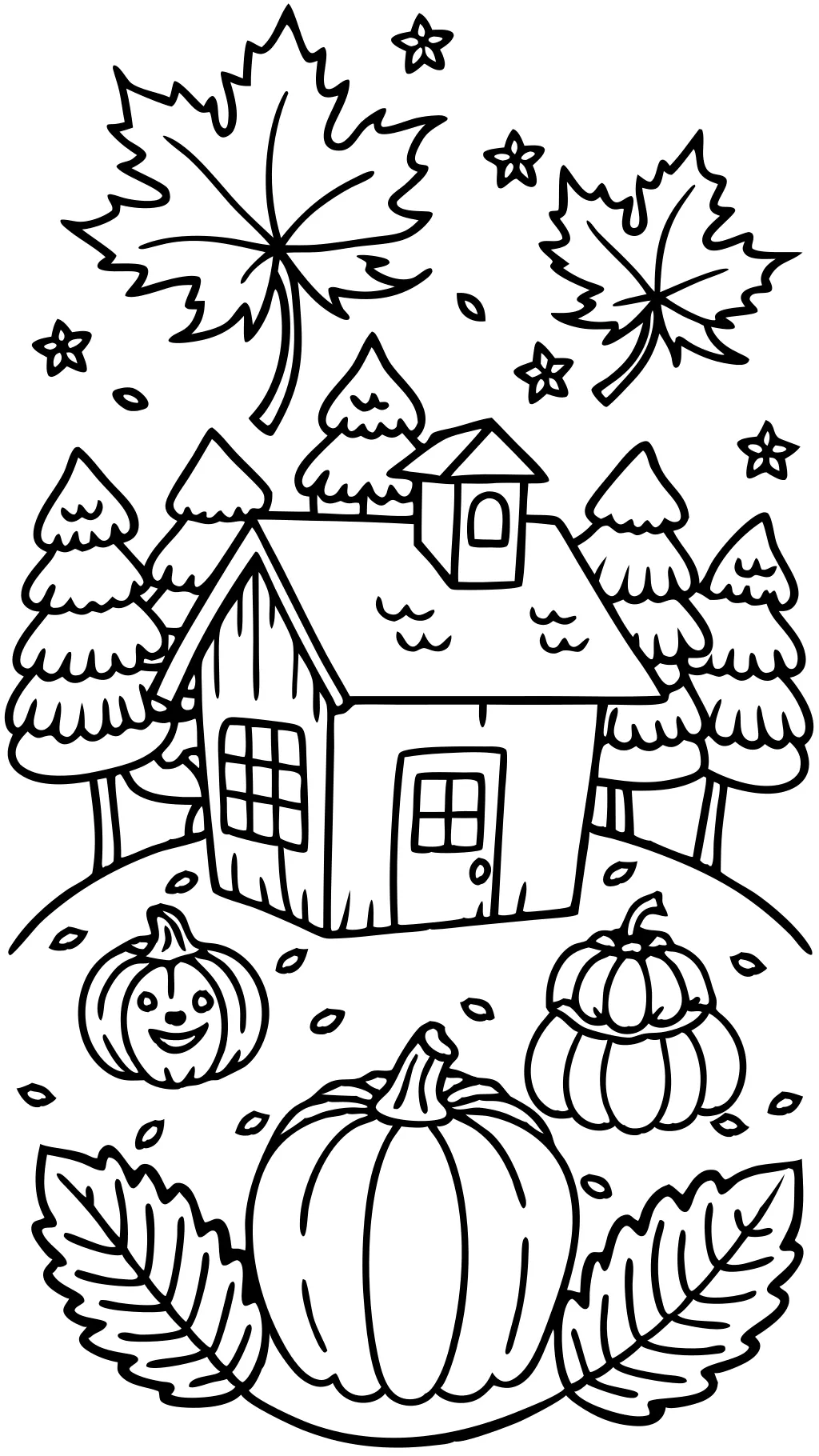 autumn fall coloring pages